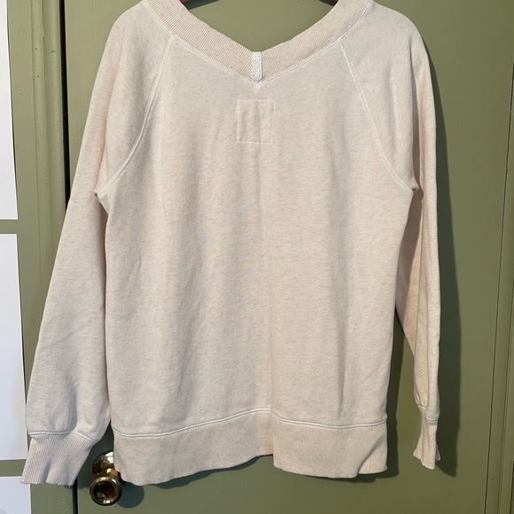 Aerie Downtime Oversized Big Hug V-Neck Sweatshirt Heather Frost Color Sz XXS - Picture 6 of 10